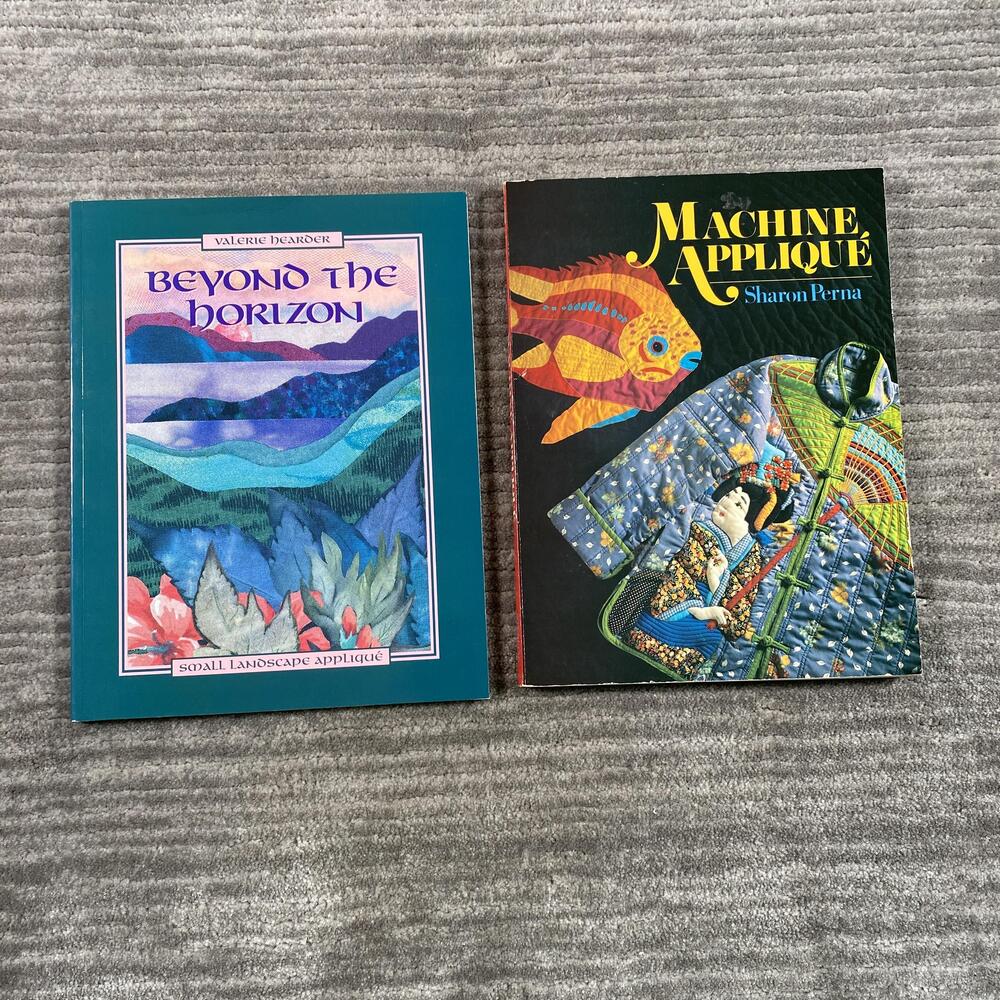 Beyond The Horizon & Machine Applique Quilting Book Lot 2 Hearder Perna PB